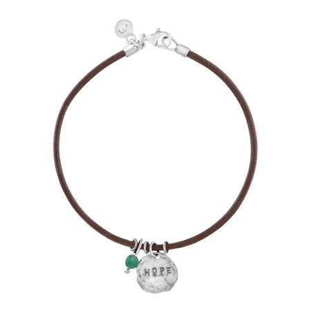 'Hope' Leather Charm Bracelet with Aventurine