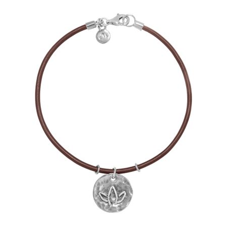 Hammered Lotus Flower Charm Bracelet