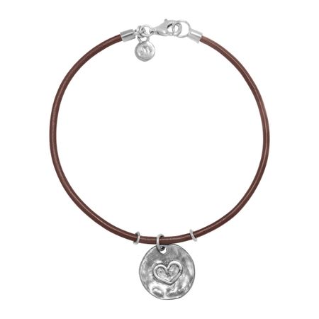 Hammered Heart Charm Bracelet