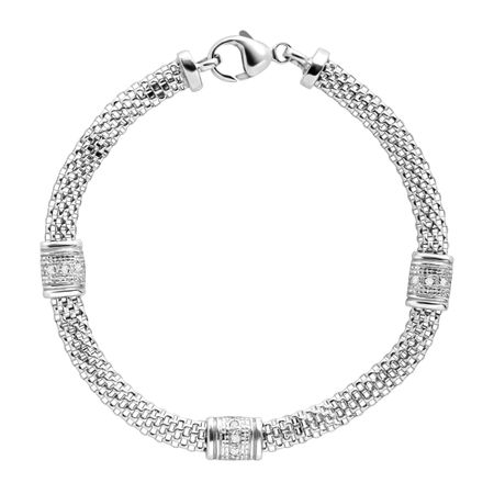 1/10 ct Diamond Station Mesh Cage Bracelet
