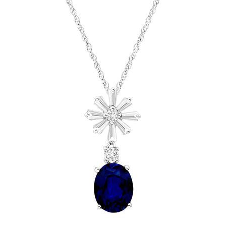 4 1/2 ct Blue & White Sapphire Starburst Pendant
