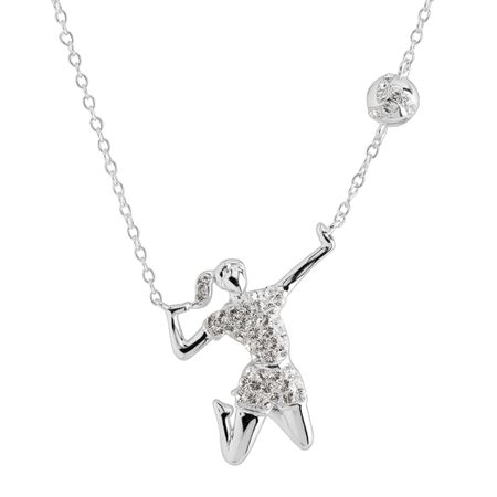 Volleyball Player Necklace with Swarovski Crystals