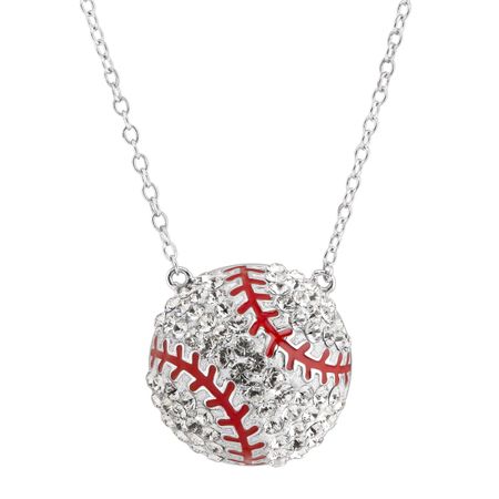 Baseball Necklace with Swarovski Crystals