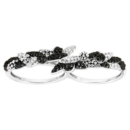 Two-Finger Ring with Swarovski Crystals