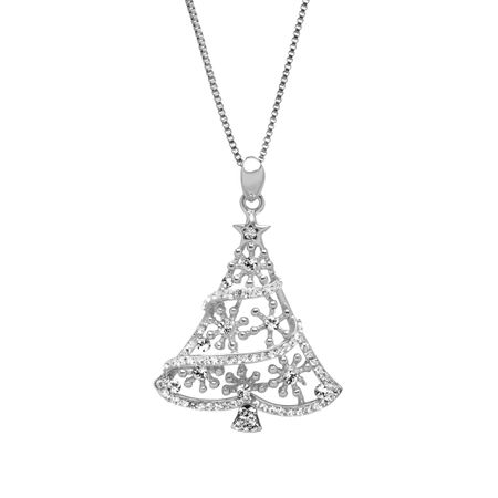 Christmas Tree Pendant with Swarovski Crystals