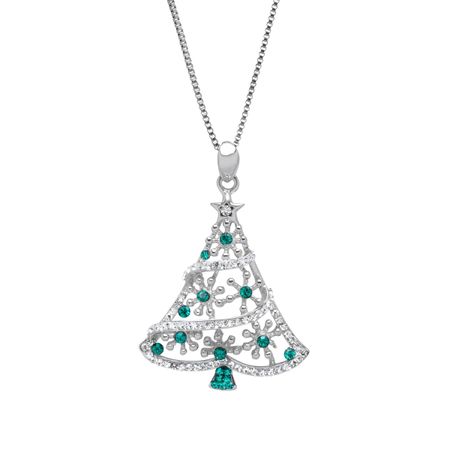 Christmas Tree Pendant with Swarovski Crystals