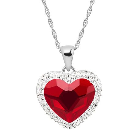 Heart Halo Pendant with Swarovski Crystals