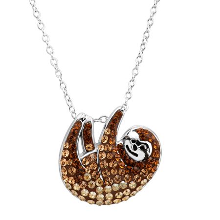 Sloth Pendant with Swarovski Crystals