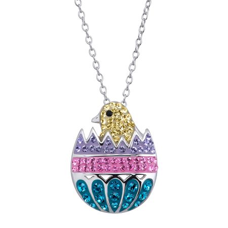 Easter Egg Chick Pendant with Swarovski Crystals