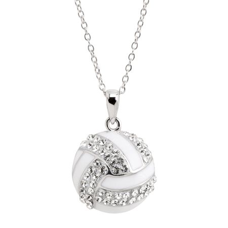 Volleyball Pendant with Swarovski Crystals