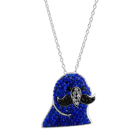 Mustache Parrot Pendant with Swarovski Crystals