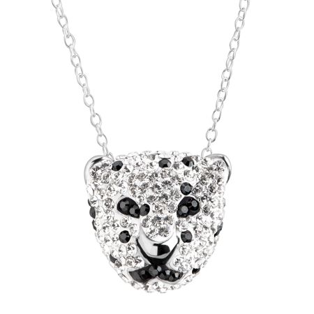 Spotted Panther Pendant with Swarovski Crystals
