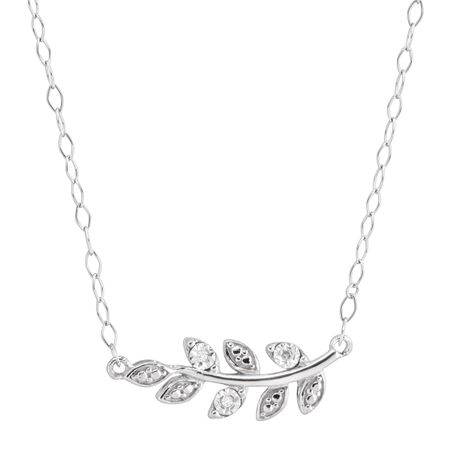 Olive Branch Necklace with Diamonds