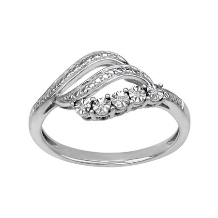 Swirl Ring with Diamonds