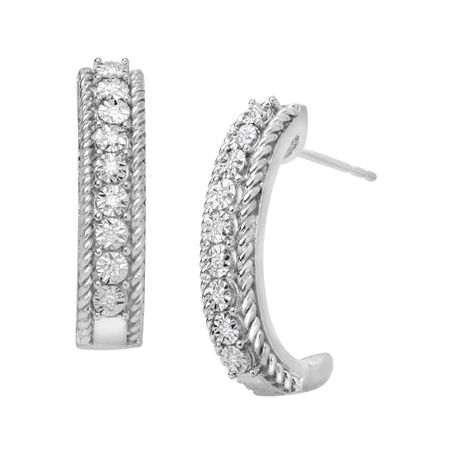 1/10 ct Diamond Hoop Earrings
