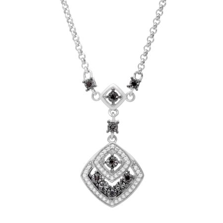 Tile Necklace with Black Diamonds