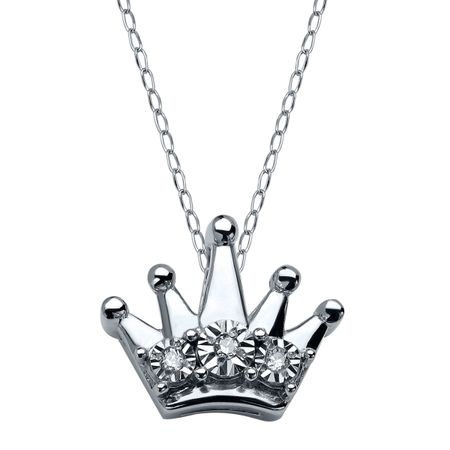 Teeny Tiny Crown Pendant with Diamonds