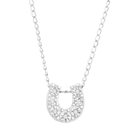Mini Horseshoe Pendant with Diamonds