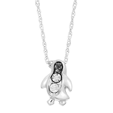 Teeny-Tiny Penguin Pendant with Diamonds