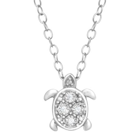 Teeny Tiny Turtle Pendant with Diamonds