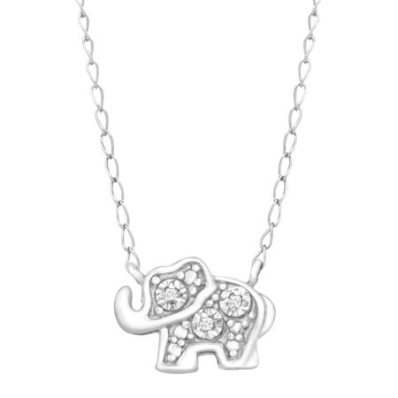 Teeny Tiny Elephant Pendant with Diamonds