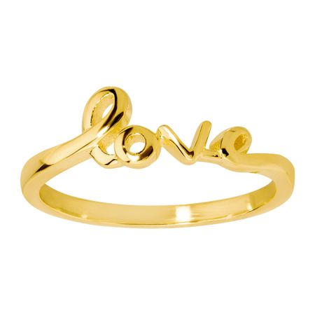 'Love' Script Ring, Yellow