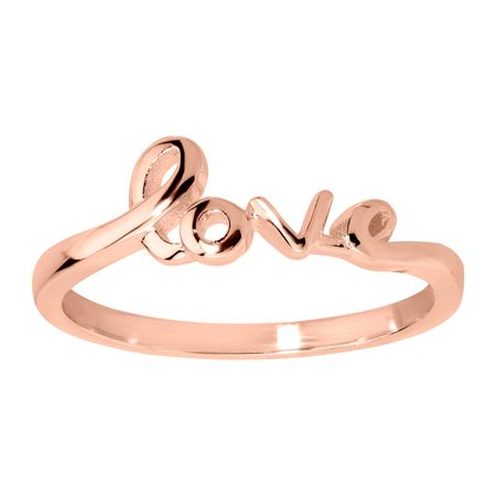 'Love' Script Ring, Rose