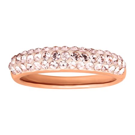 Band Ring with Vintage Rose Swarovski Crystals