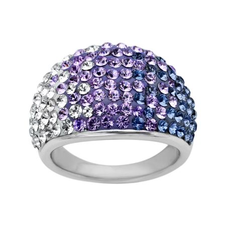 Dome Ring with Lavender Swarovski Crystals