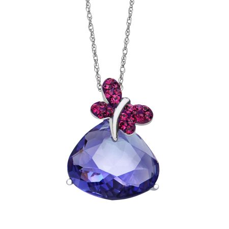 Butterfly Pendant with Swarovski Crystals