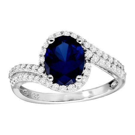 3 1/2 ct Blue & White Swirled Sapphire Ring