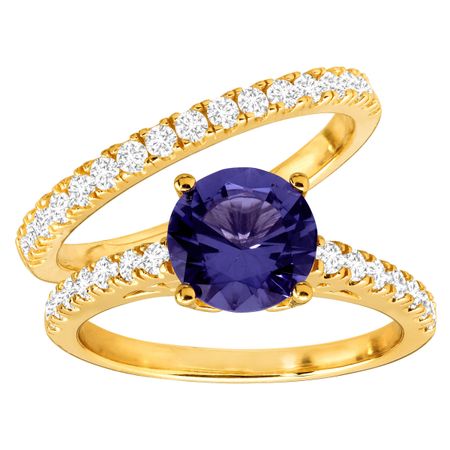 Tanzanite & Cubic Zirconia Ring Set