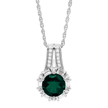 2 1/2 ct Emerald & White Sapphire Pendant