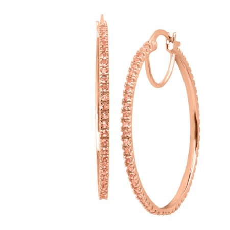 Nano Morganite Hoop Earrings
