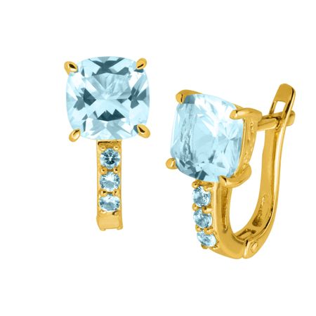 Aquamarine Hoop Earrings