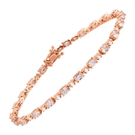 6 1/5 ct Morganite Tennis Bracelet with Cubic Zirconia