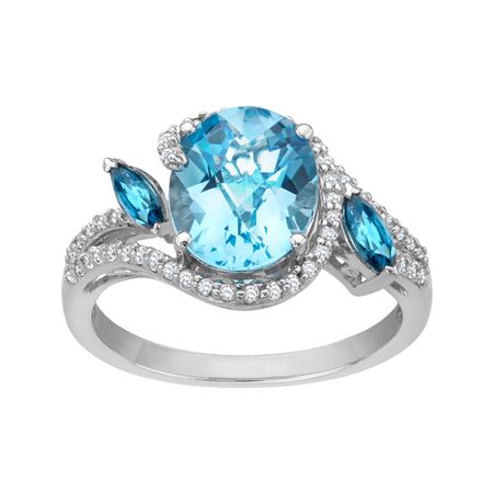4 1/4 ct Swiss Blue Topaz Ring