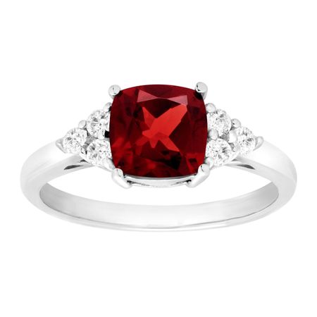 2 1/6 ct Garnet & White Topaz Ring