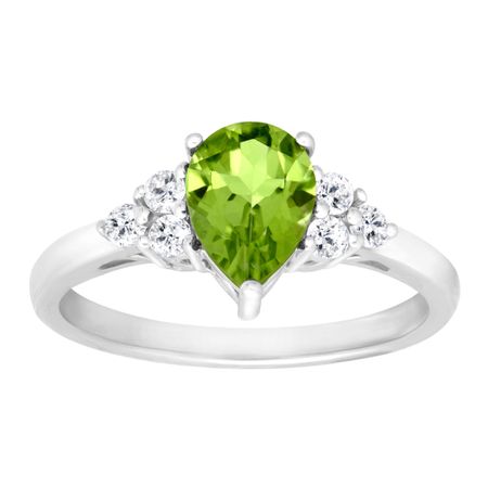 1 1/2 ct Peridot & White Topaz Ring
