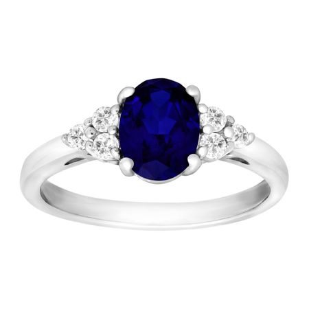 1 7/8 ct Sapphire & White Topaz Ring