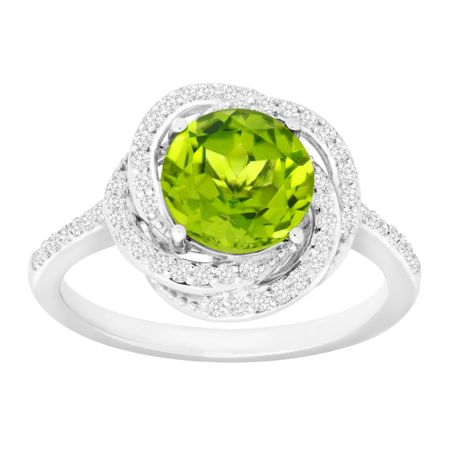 2 3/8 ct Peridot & White Sapphire Ring