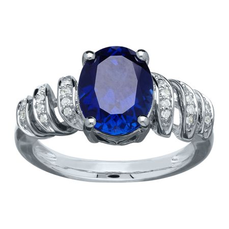 3 1/2 ct Sapphire Ring with Diamonds