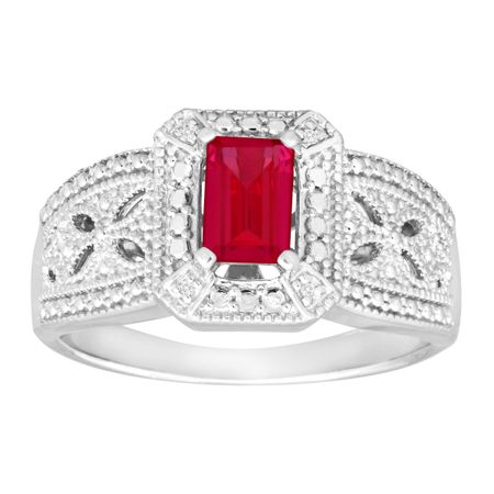 3/4 ct Ruby Ring with Diamonds