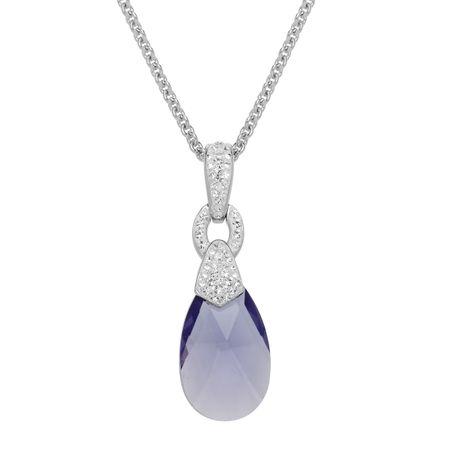 Ring Drop Pendant with Purple Swarovski Crystal