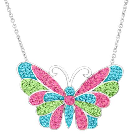 Butterfly Pendant with Swarovski Crystals