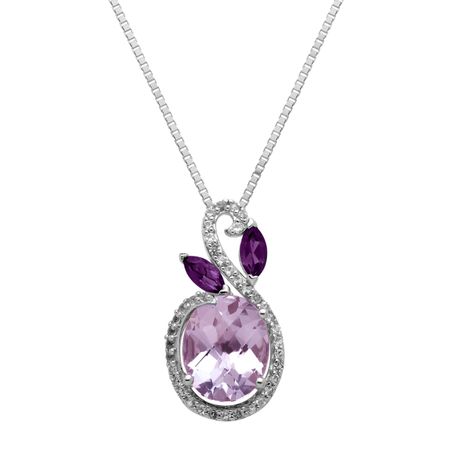 2 7/8 ct Pink Amethyst & White Topaz Pendant