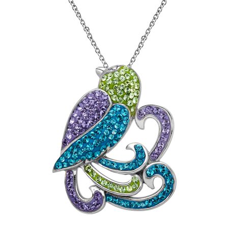 Parrot Pendant With Swarovski Crystals