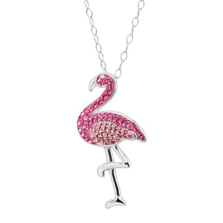 Flamingo Pendant with Swarovski Crystals
