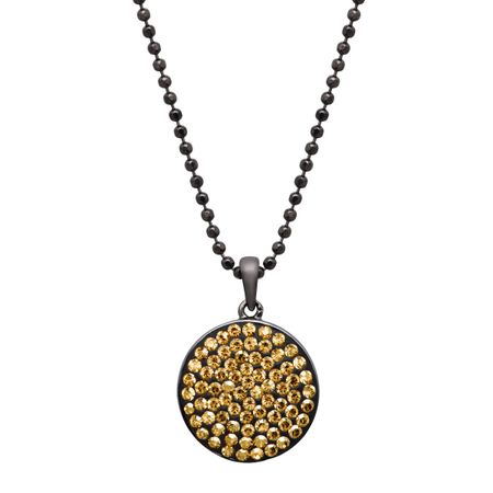 Disc Pendant with Swarovski Crystals