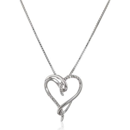 1/10 ct Diamond Interlocking Heart Pendant
